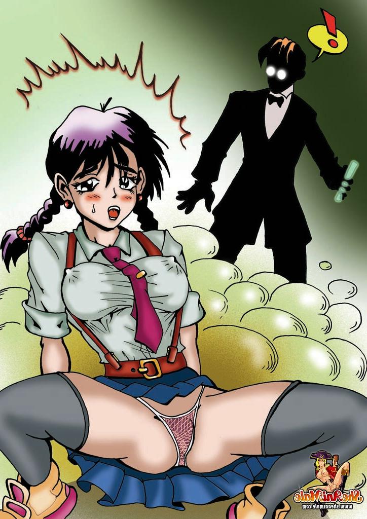 12P Vollbusiger Shemale-Teenager bumst einen verrückten Wissenschaftler in intensiver Cartoon-Sex-Action