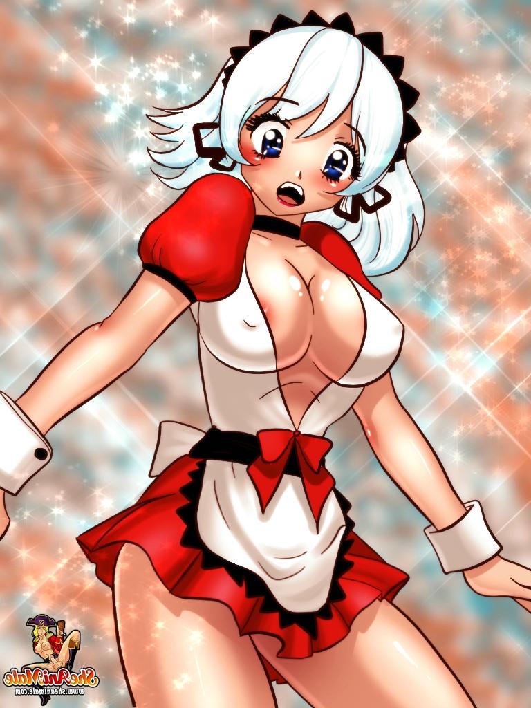 12P Two Hentai shemales with large silicone breasts fuck each other in the ass