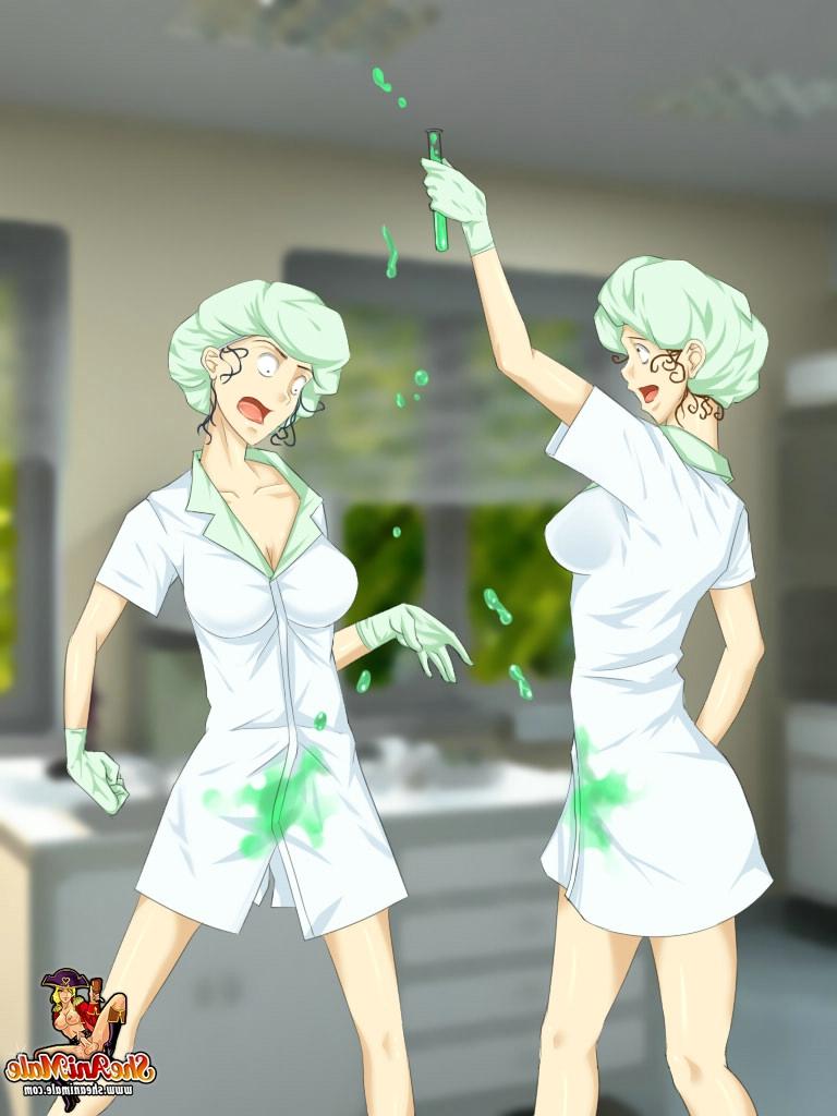 12P Anime shemale scientists bareback each other with their huge cocks in the lab