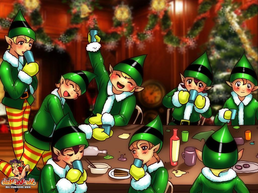 12P Cute shemale elves get involved in an anime orgy with a transsexual Santa