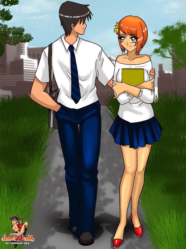 12P Cartoon transsexual with huge tits gets her dick sucked by her boyfriend