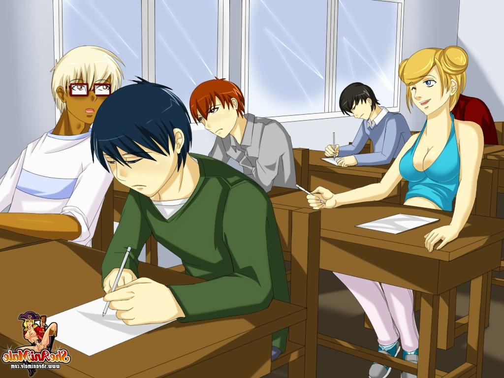 12P Colegiala tetona es follada analmente por su compañero de clase nerd en acción anime caliente