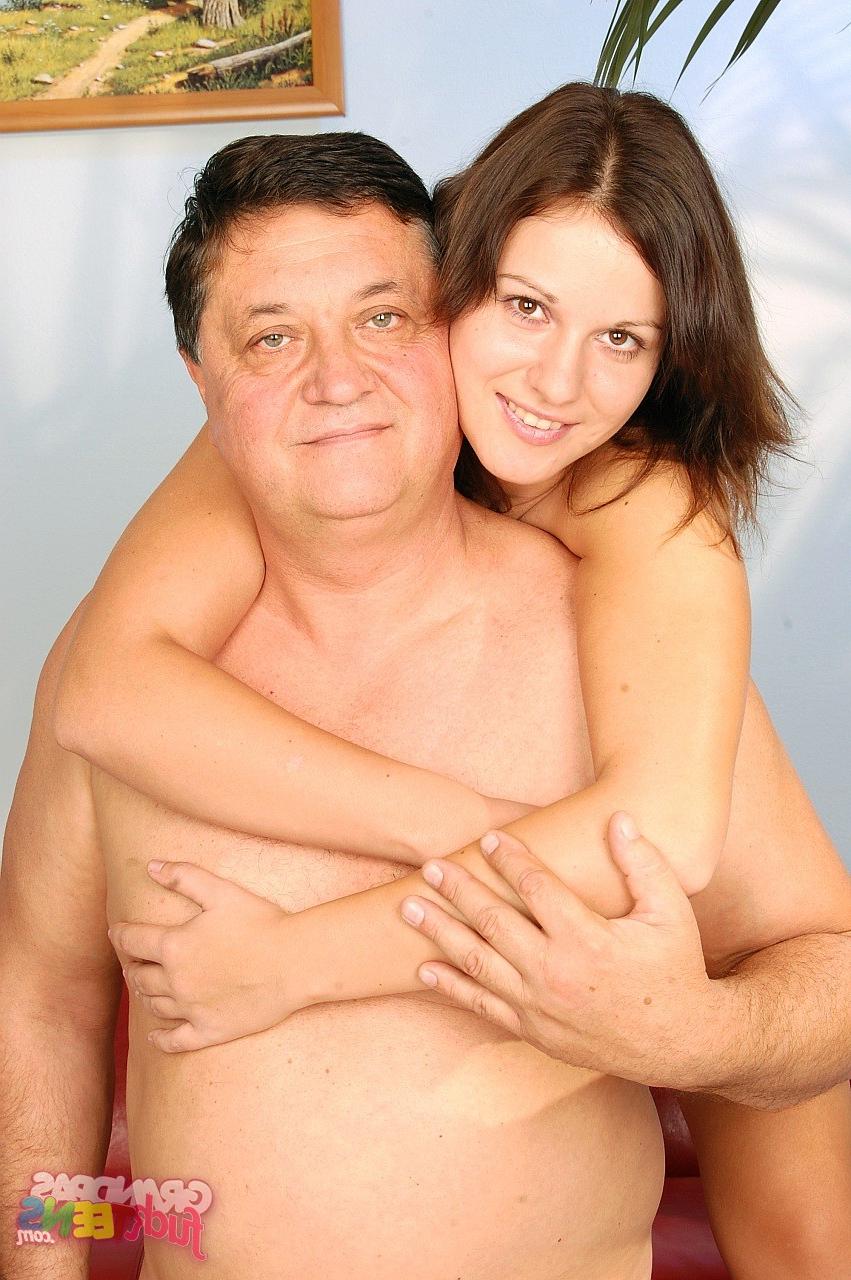 17P Petite young lady named Hadjara gets used by a dirty old man at home