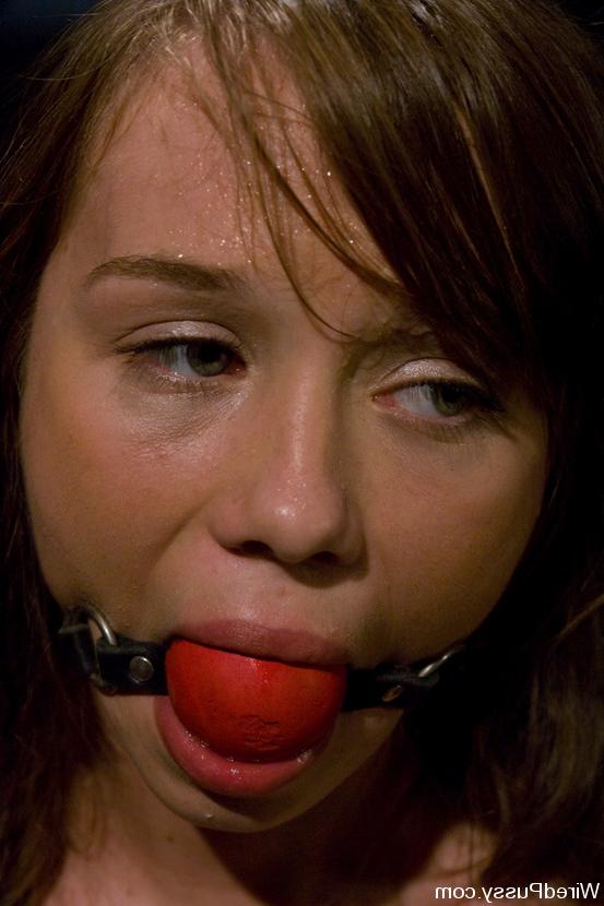 10P Pretty girl is blindfolded and ball gagged during sex play in a dungeon