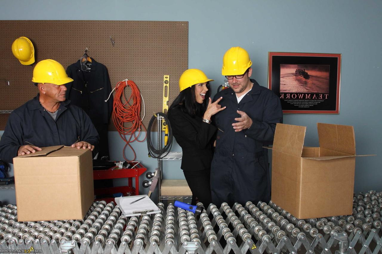 20P Safety inspector with big tits Shay Sights gets screwed by a bald worker