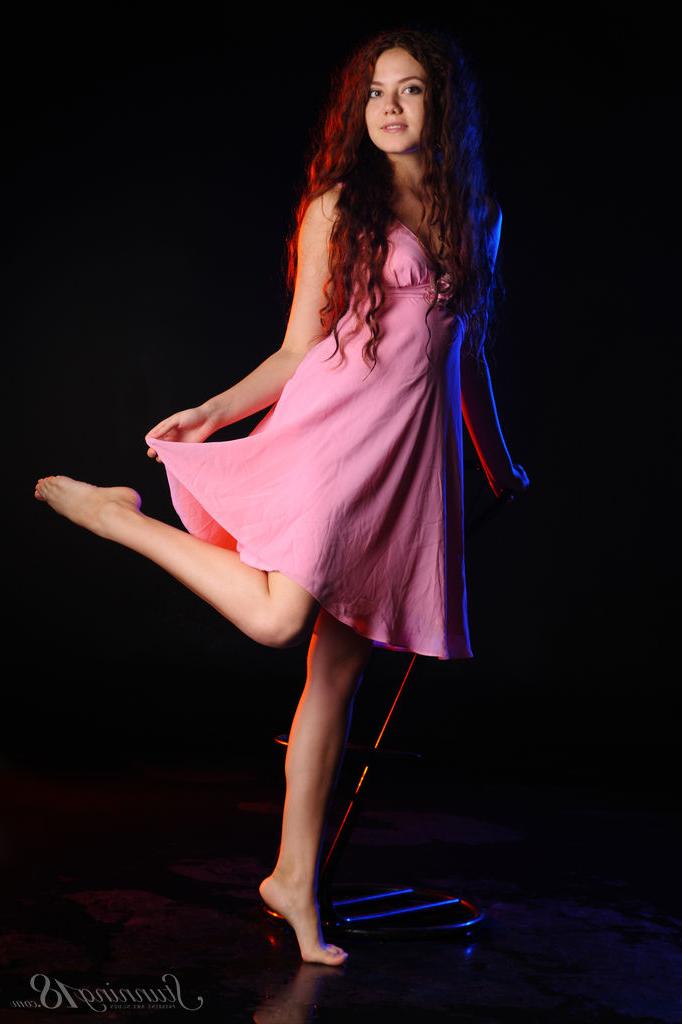 16P 18-year-old girl with long wavy red hair Norma A hits upon great nude poses