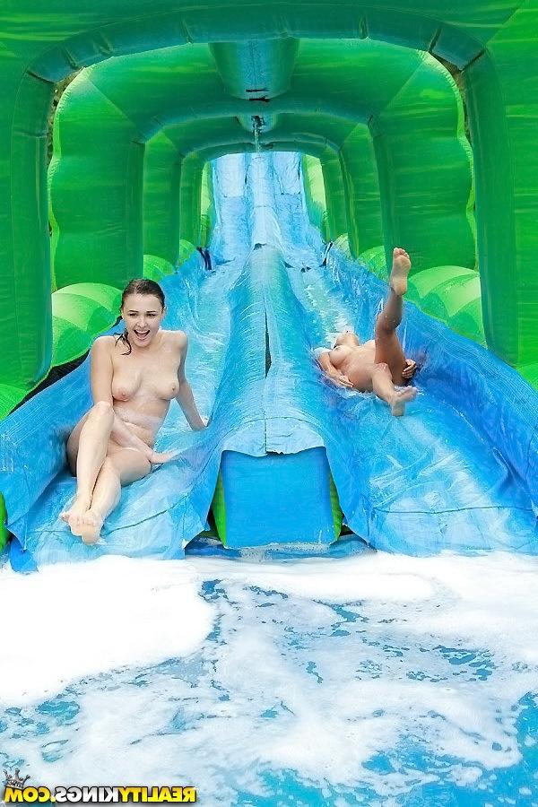 16P Seductive amateurs have some wet fun outdoor for some extra cash