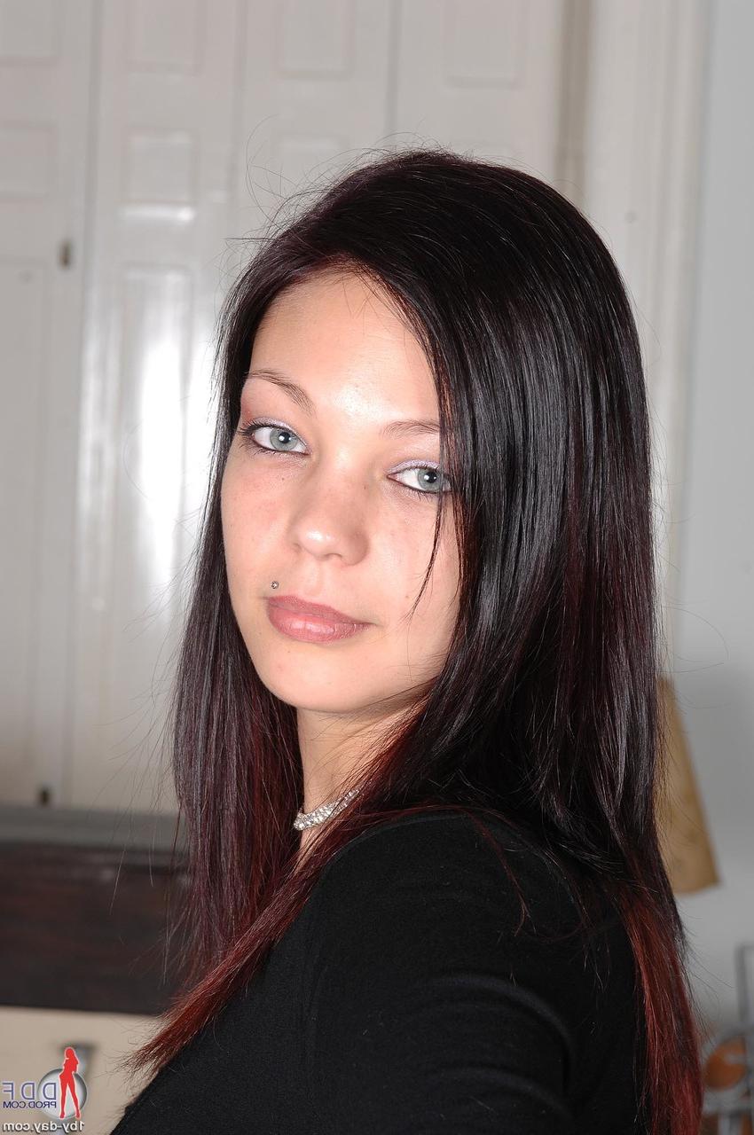 20P Pretty babe Donna Sting shows off her tiny tits in a sexy striptease