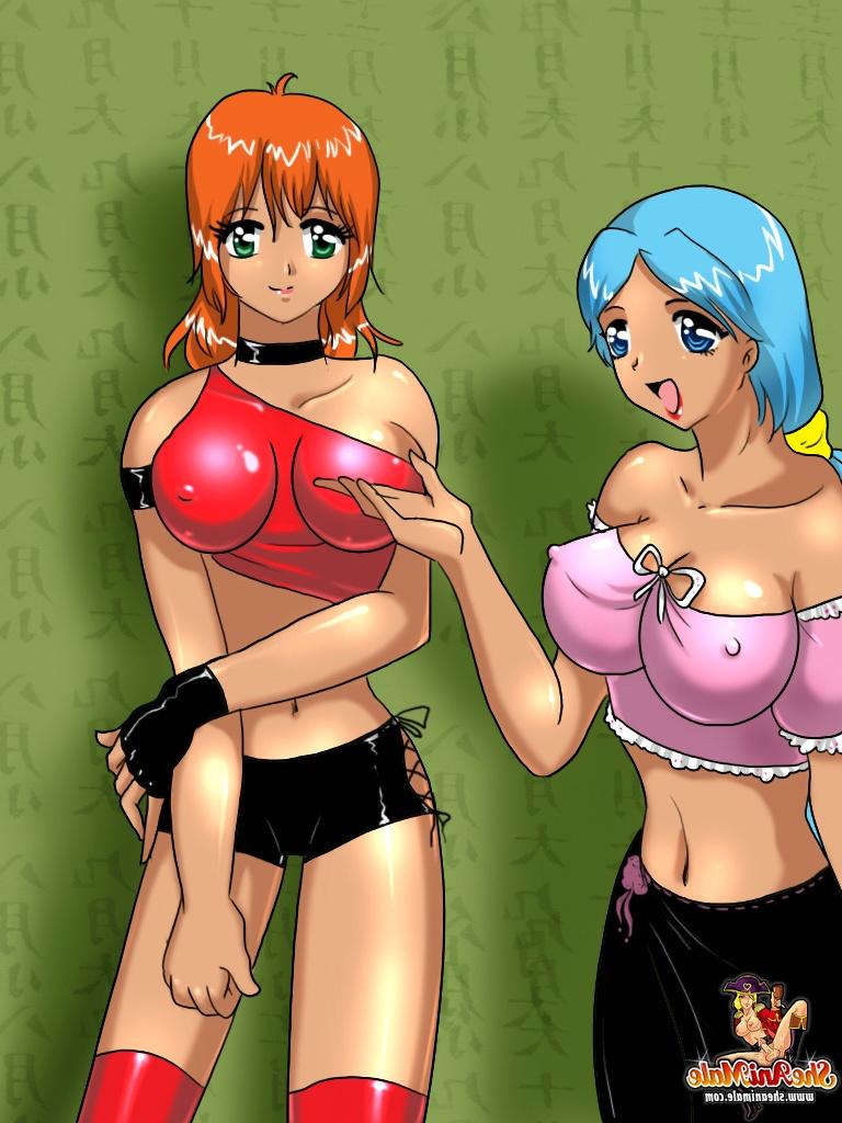 12P 黒髪の男に体当たりされる巨大なおっぱいのアニメーションのニューハーフ