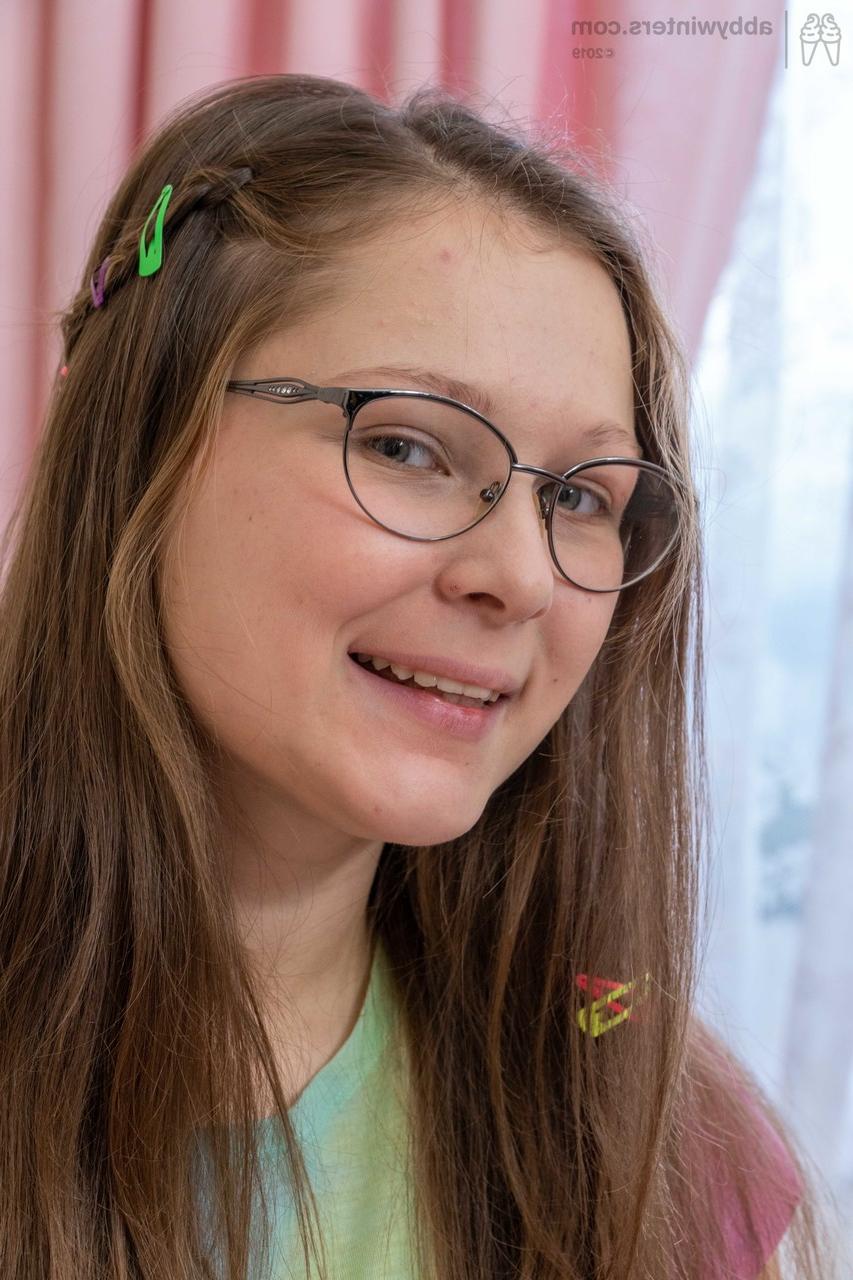 20P Australian nerd Kristiana strips down naked and exposes her hairy body