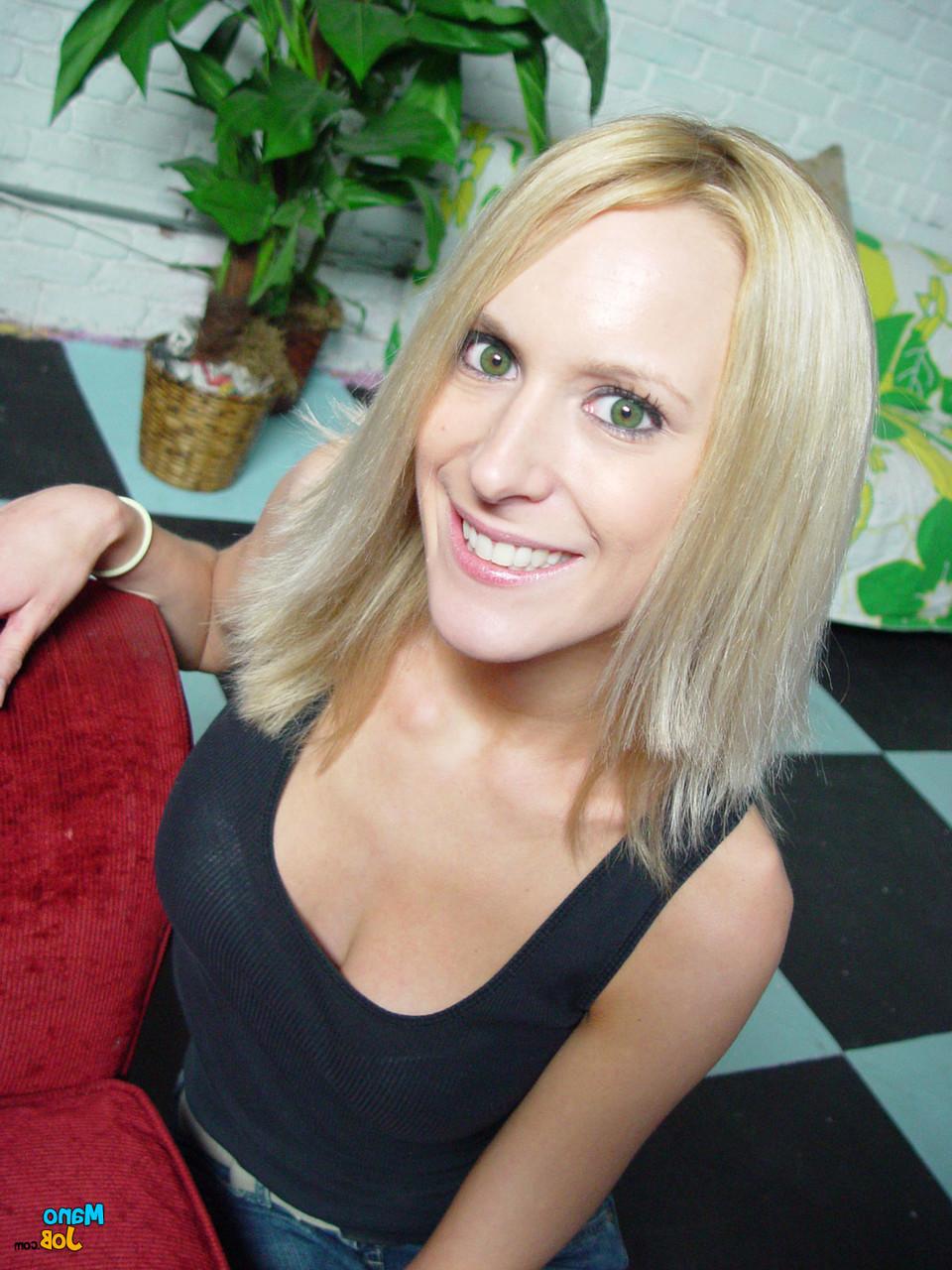 15P Blonde girls go topless before tugging on a cock in POV mode