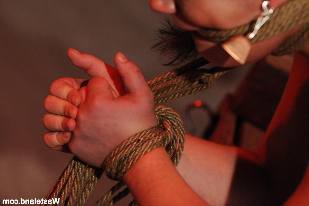 16P Rope bound and anal hooked mature lady endures a painful BDSM session