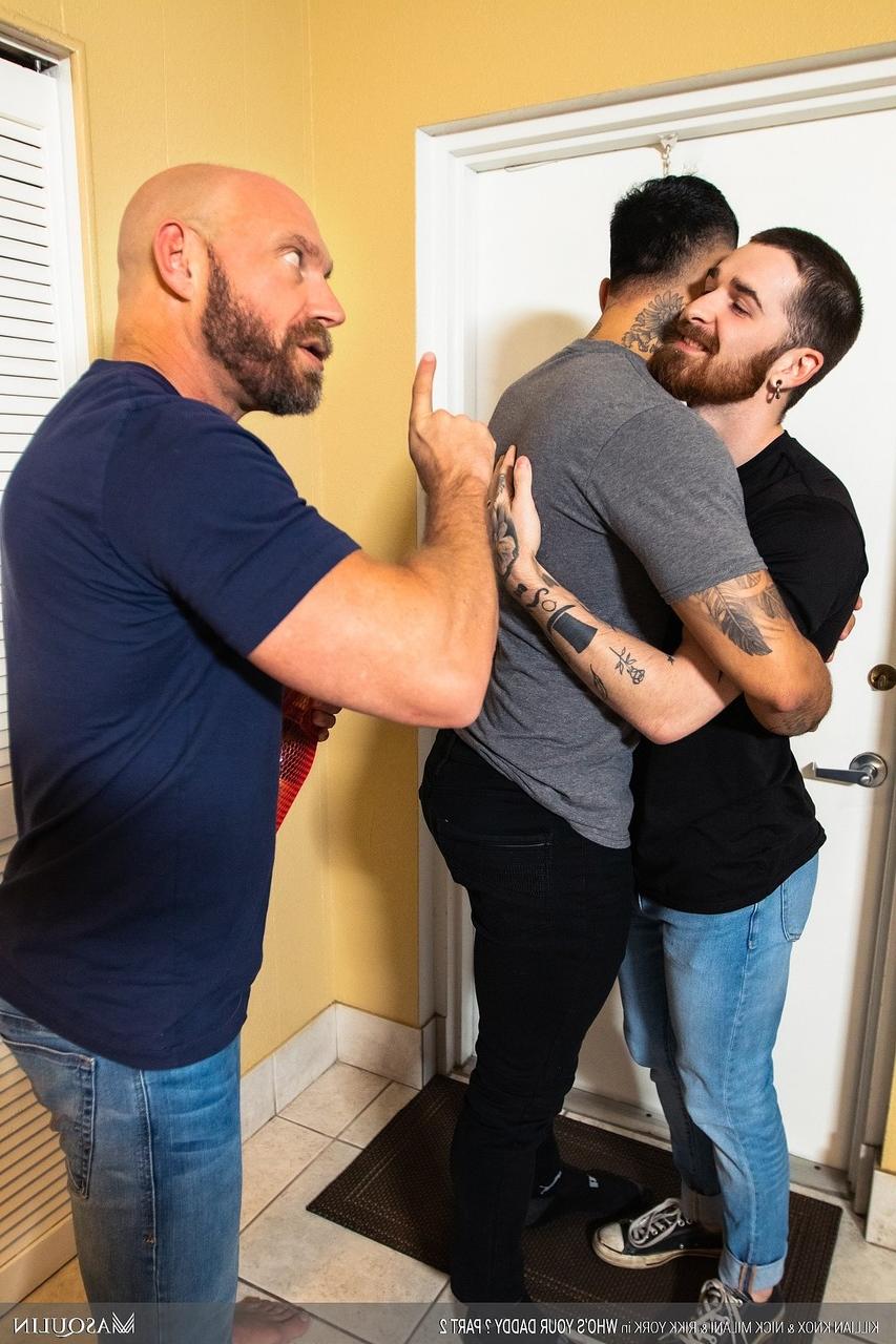 20P Gay hunk Rikk York gets analized in a wild threesome with muscular men
