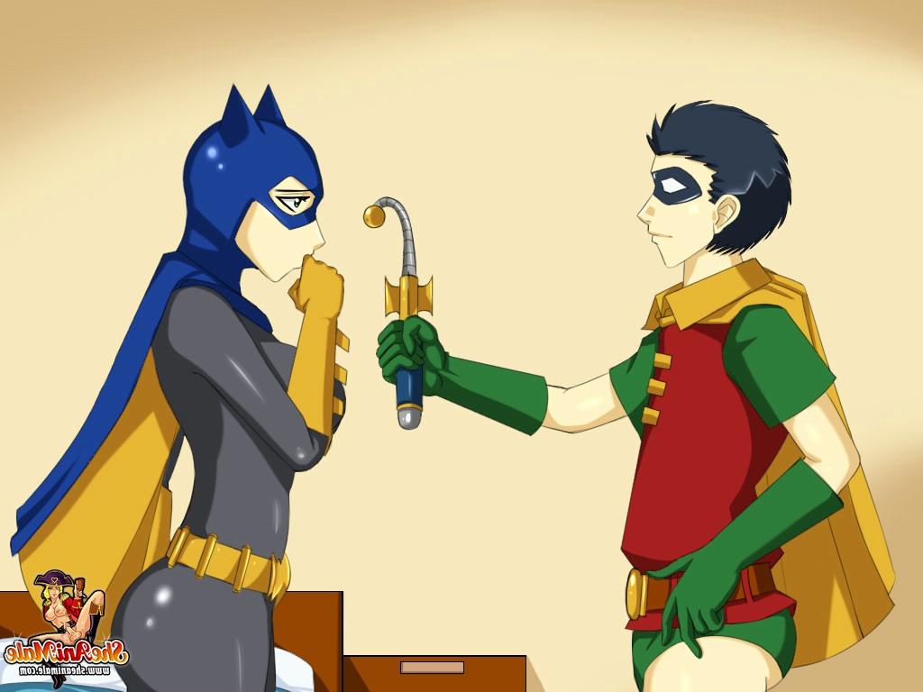 12P Big boobed anime travesti Batgirl transa com um pequeno Robin em várias posições sexuais