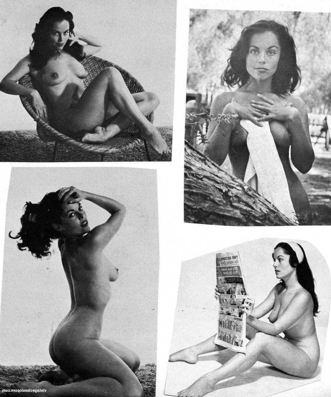 18P Gorgeous vintage model Diane Webber poses naked and teases with her big tits