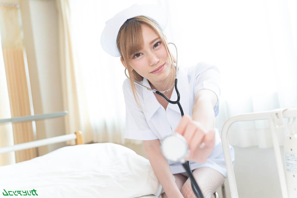 20P Slutty Asian nurse Yui Kisaragi lets a patient finger her pussy and fuck her