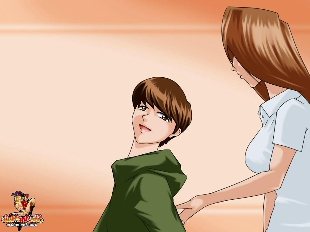 12P Travesti MILF seduz um lindo garoto de anime, puxa seu pau e fode seus buracos