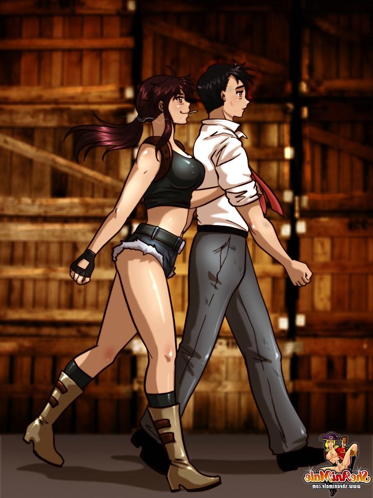 12P Cartoon-Ladyboy mit prächtigen Brüsten wird im Lagerraum gerammt