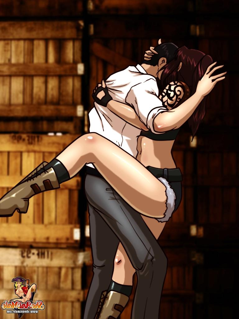 12P Cartoon-Ladyboy mit prächtigen Brüsten wird im Lagerraum gerammt