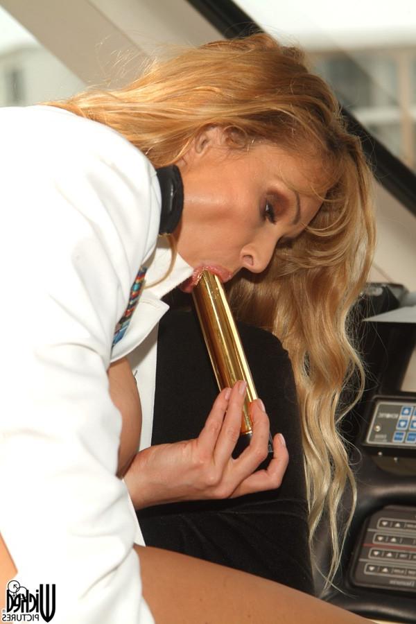 20P Big titted captain Tanya Danielle fucking a golden toy on the yacht