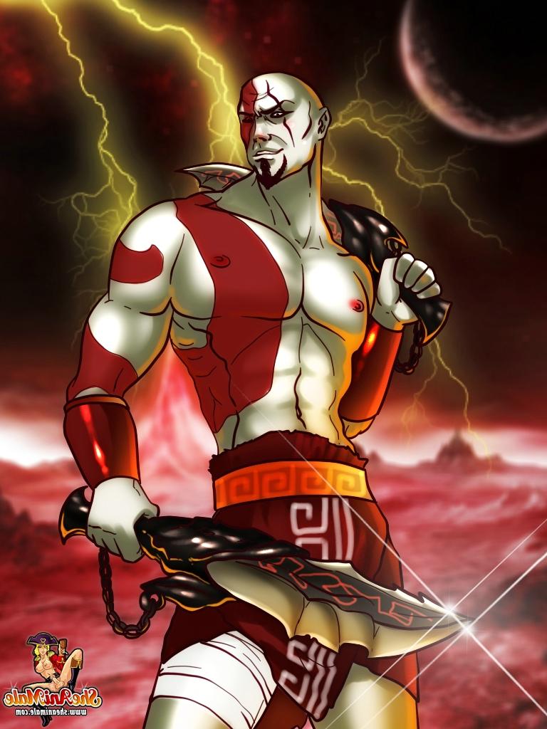 12P Deusa travesti de anime peituda fode o monstro fodão Kratos na bunda