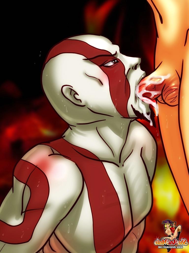 12P Deusa travesti de anime peituda fode o monstro fodão Kratos na bunda