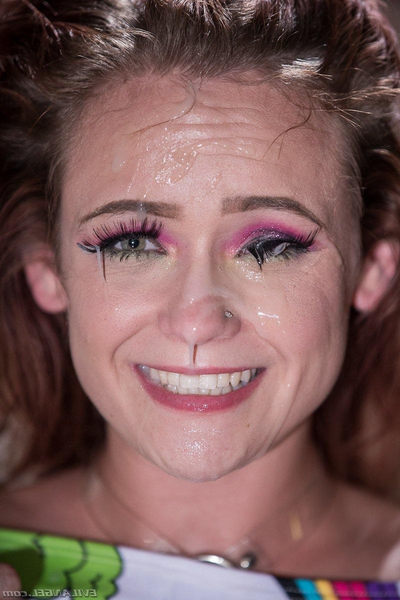 17P Sassy redhead shows off her tiny tits & gets drowned in massive cumshot