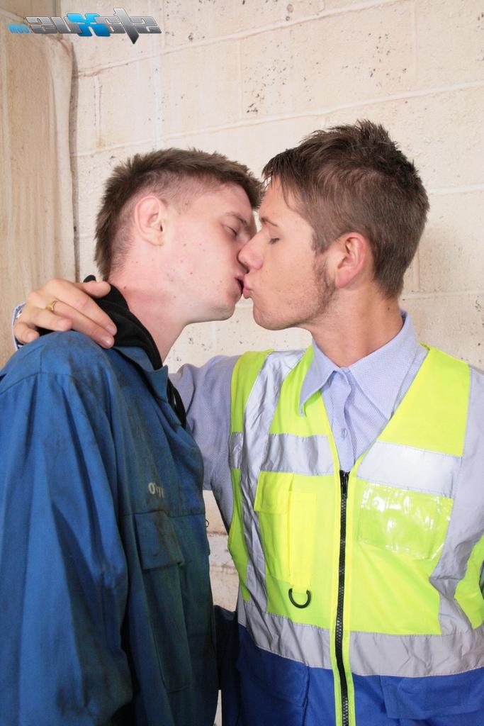 18P Three skinny twinks roll down their uniforms and fuck in a 3some