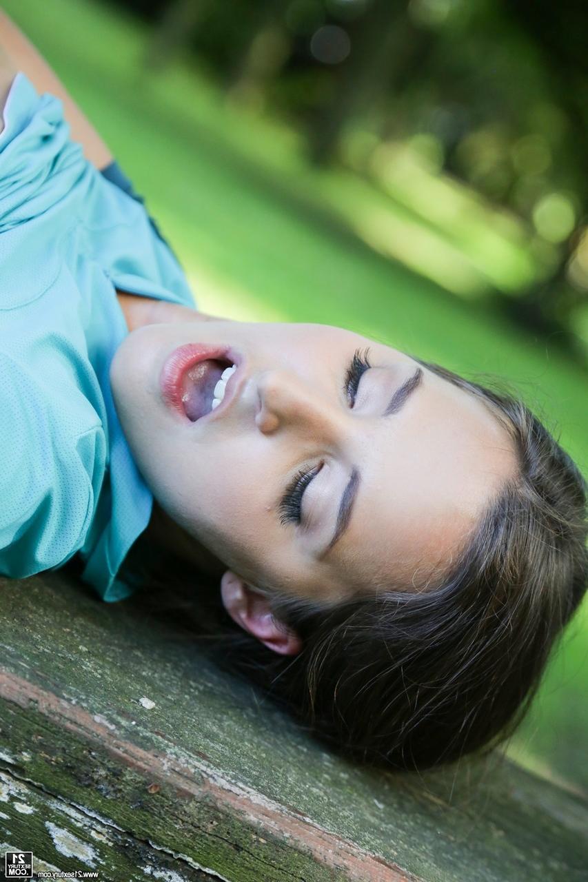 17P Sexy cyclist Amirah Adara gives head in the park & gets hot anal creampie