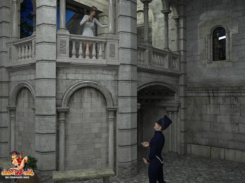 20P Princesse transexuelle d'anime se fait enculer devant son château