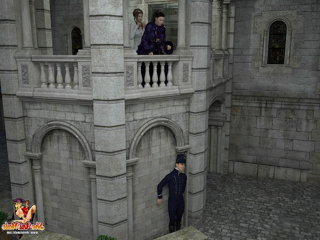 20P Princesse transexuelle d'anime se fait enculer devant son château