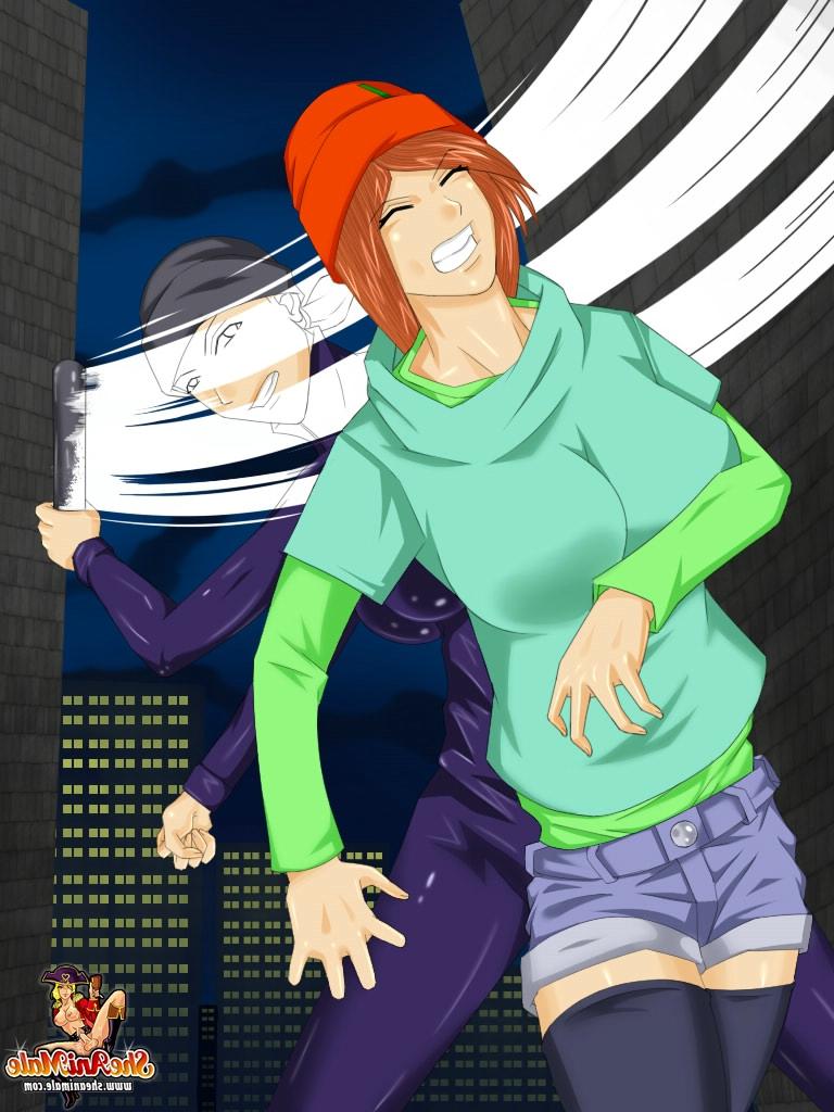 12P Transexuelle rousse de dessin animé se fait percuter par une ladyboy blonde aux fesses bombées