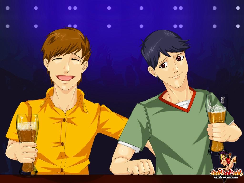 12P Animated redheaded tranny gets rammed by two stiff boners in DP action