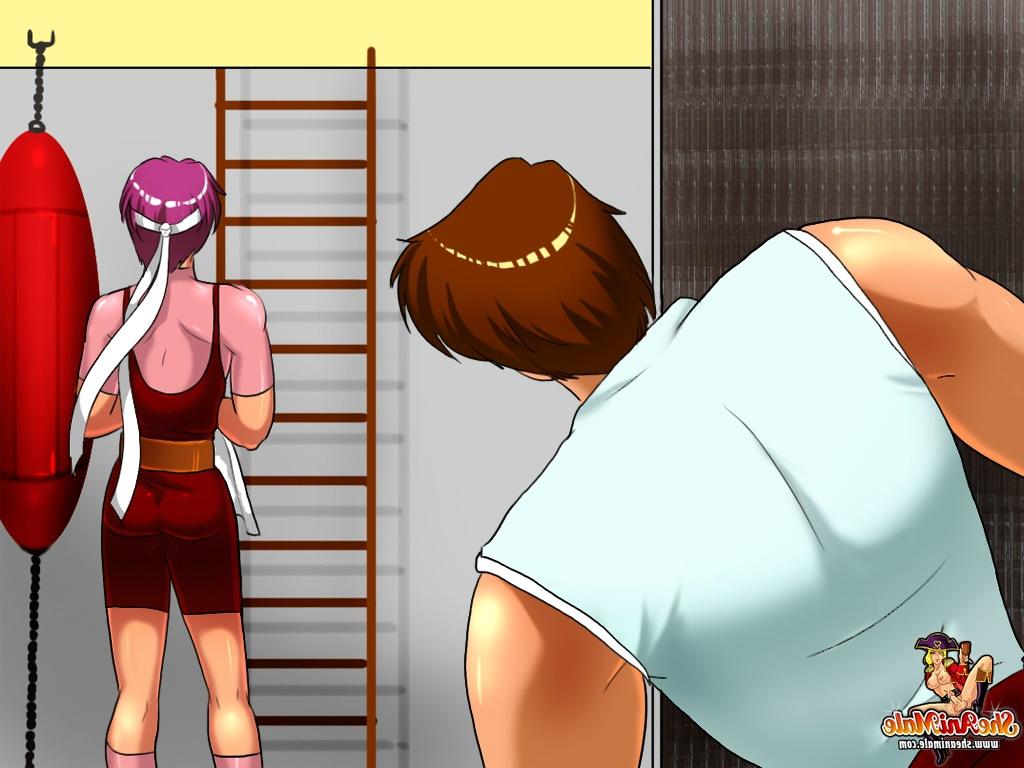 12P Travesti campeã de luta livre fodendo o cu do oponente no ringue