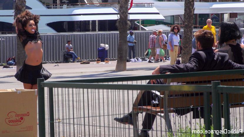 15P Submissive girl is humiliated in public prior to being gangbanged