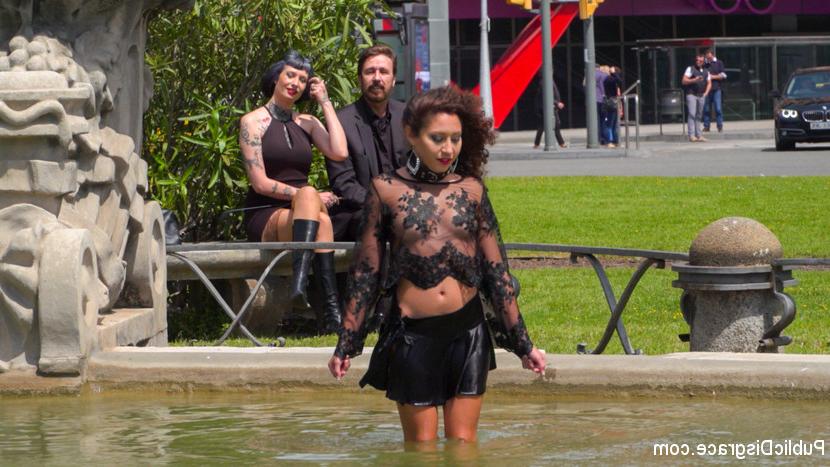 15P Submissive girl is humiliated in public prior to being gangbanged