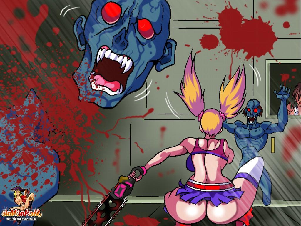 12P Transexual anime follando el estrecho ano de un chico después de rescatarlo de los zombies