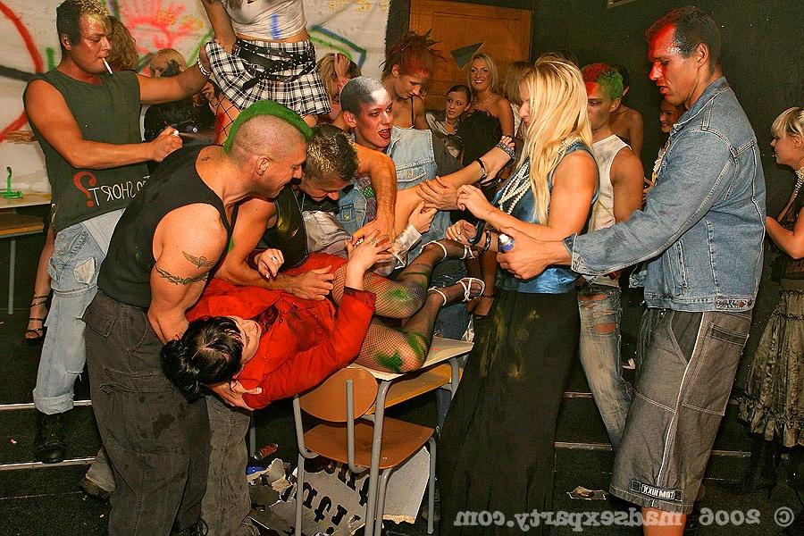 13P Curvylicious sluts participating in a punk rock group sex party