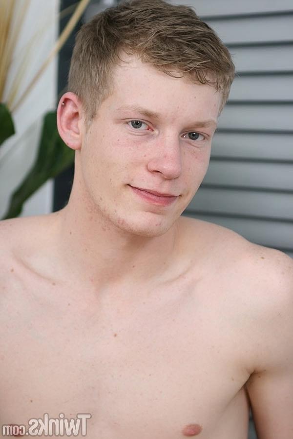 20P Hot twink Mark Lloyd strips completely naked and jerks his small dick