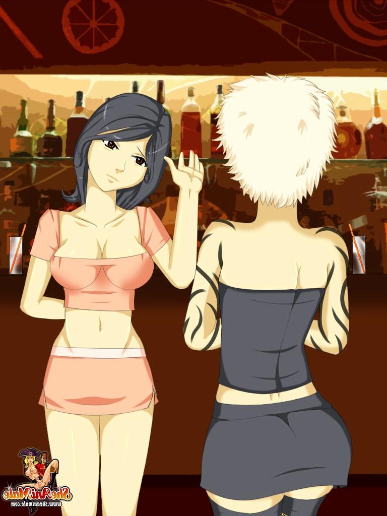 12P Transexuales animadas con grandes tetas se follan a un sumiso en una cama
