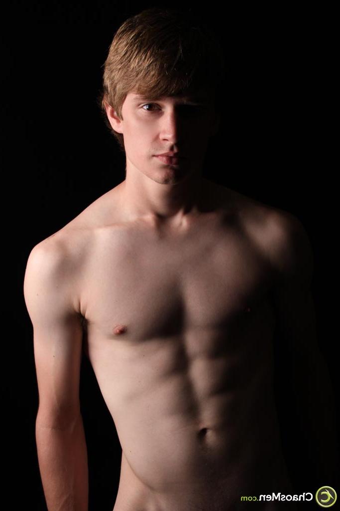 20P Good-looking twink Anthony shows off his lean naked body and his hairy dick