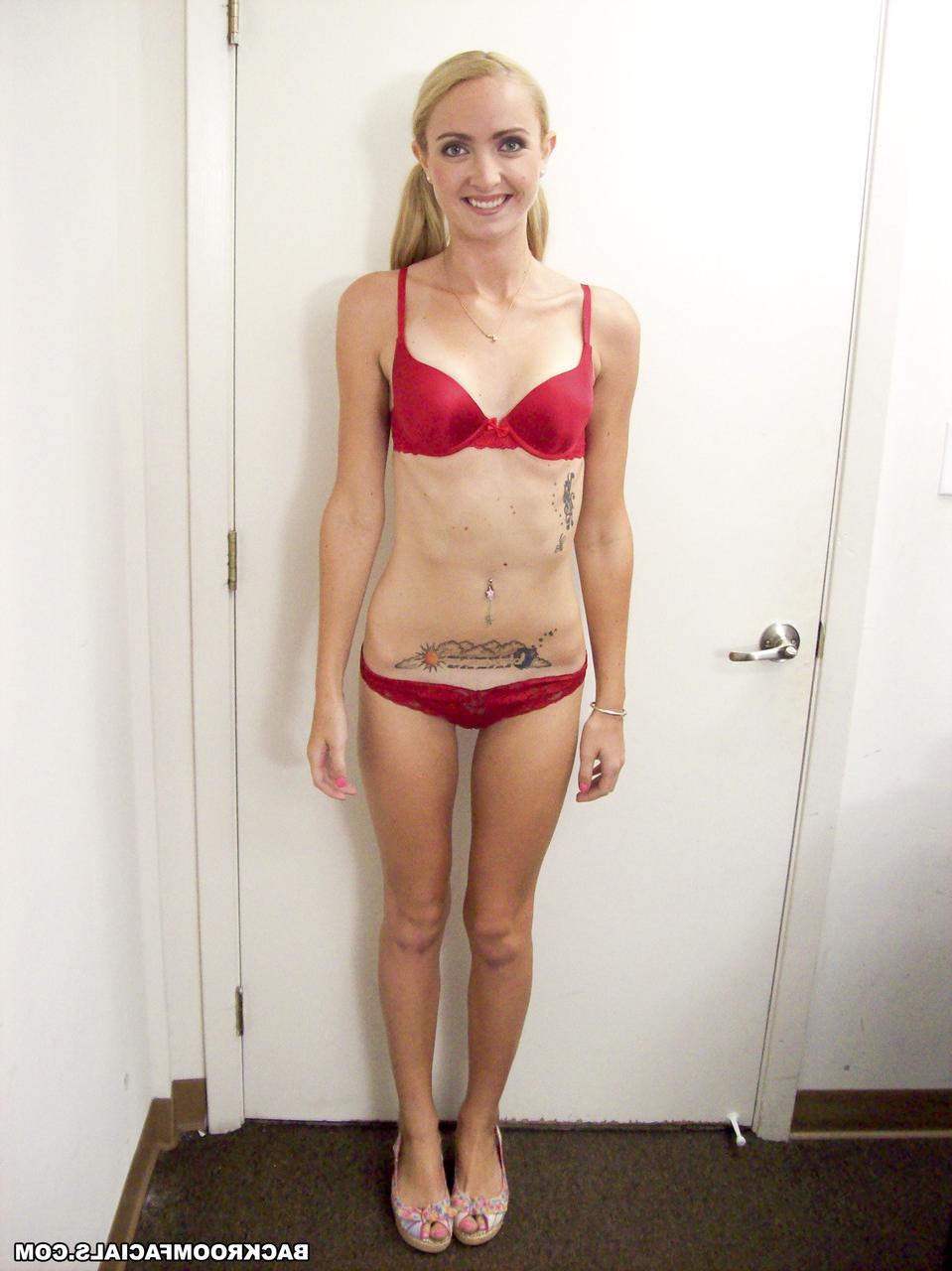 20P Petite blonde Becky Lynn showing her skinny naked body from all angles