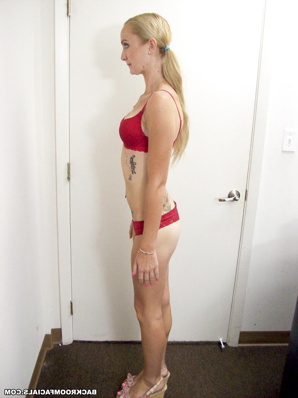 20P Petite blonde Becky Lynn showing her skinny naked body from all angles