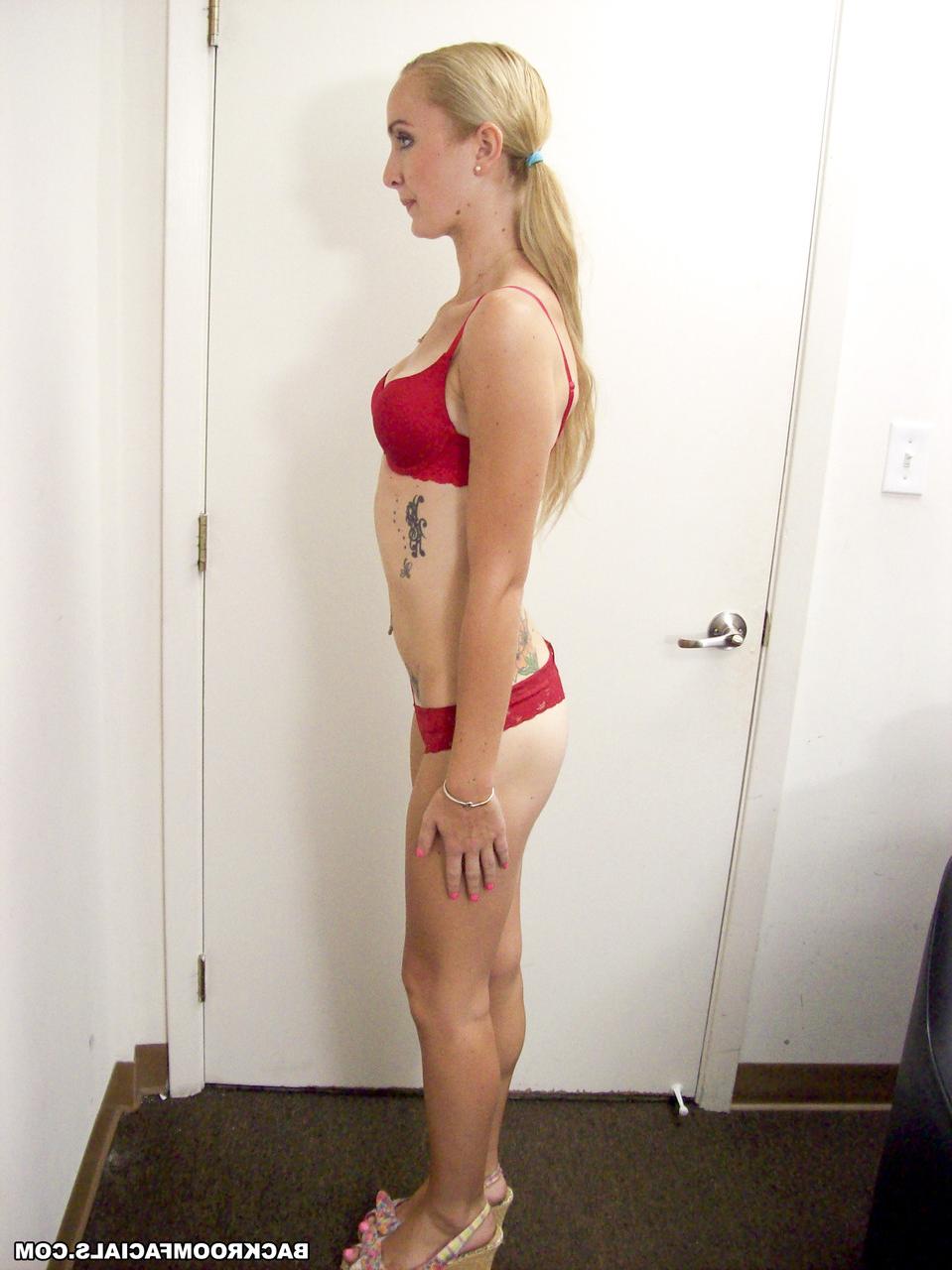 20P Petite blonde Becky Lynn showing her skinny naked body from all angles