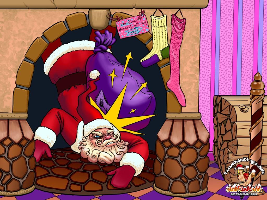 13P Cartoon Santa getting pegged by a hung anime shemale on Xmas Eve