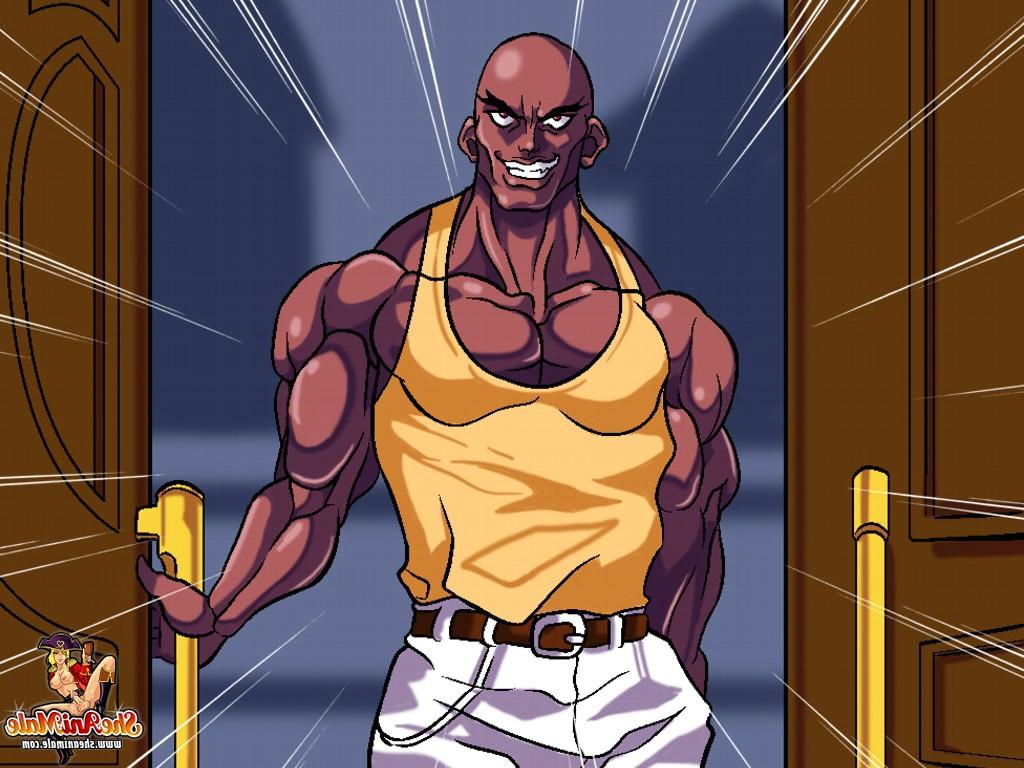 12P Un negro animado pervertido se deja rellenar el culo por una transexual cachonda