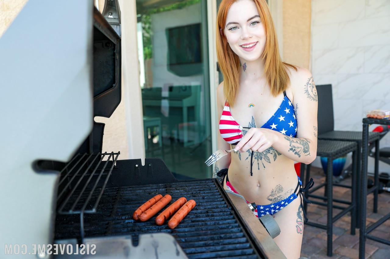 20P Young redhead Sage Fox gives a big dick a hardcore POV ride & takes a cumshot