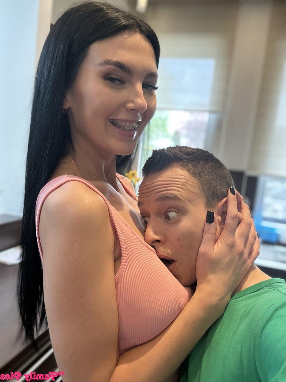 20P Brunette babe Simon Kitty enjoys hardcore sex with her hung stepbrother