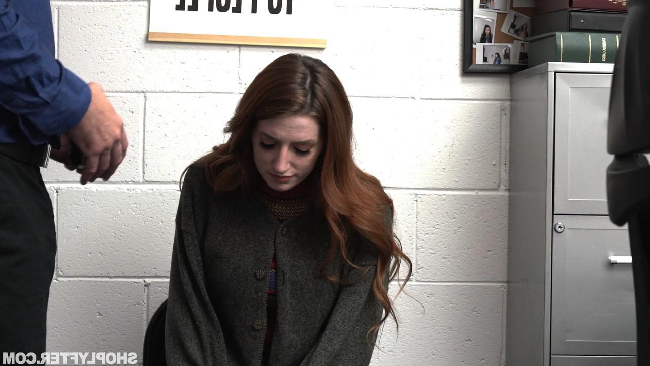 20P Curvy shoplifter Aria Carson gets stripped and fucked by the security officer