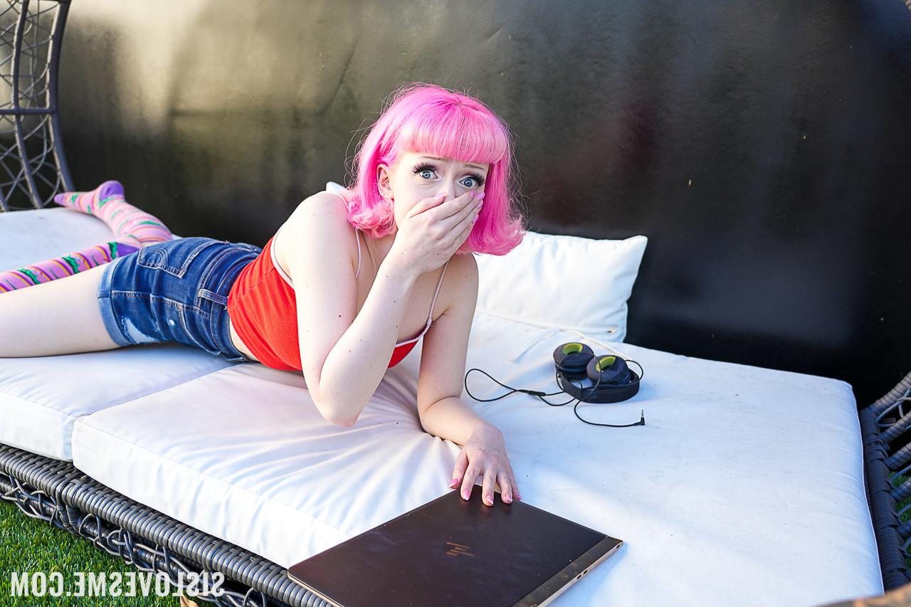 20P Chubby teen Evie Rees sits on her stepbrother's dick and rides it